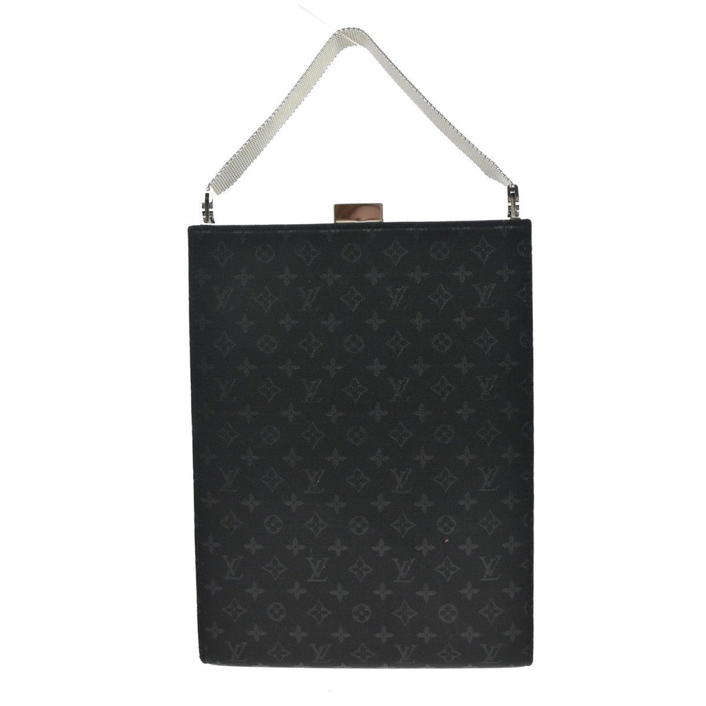 Louis Vuitton Saint Ange Handbag Monogram Satin Black Satin Handbag (Pre-Owned)