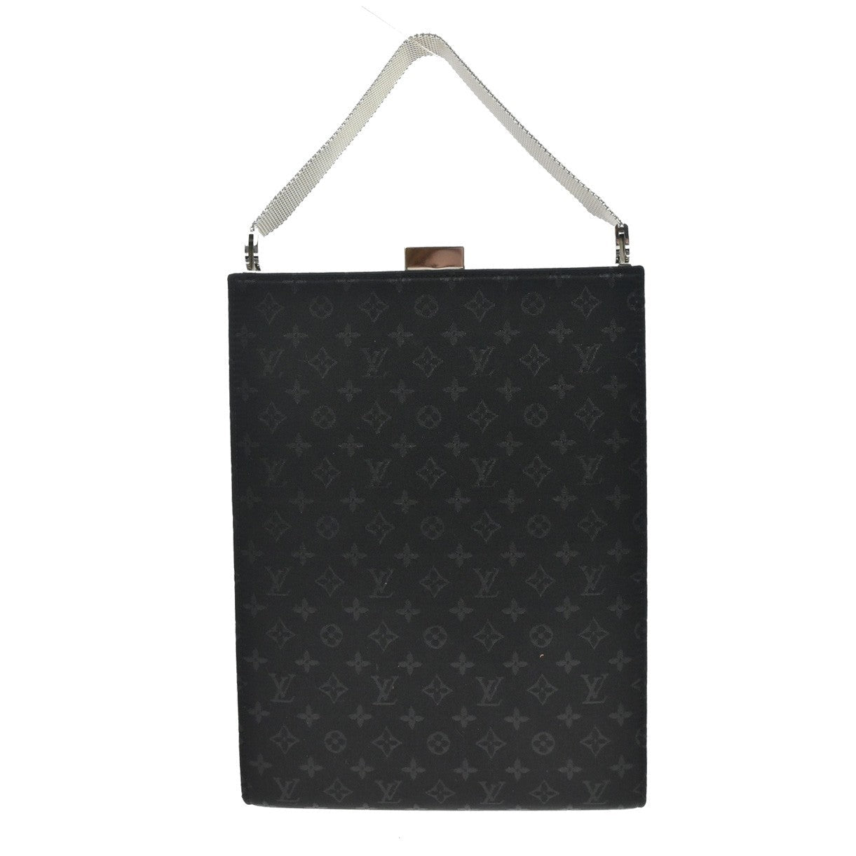 Louis Vuitton Saint Ange Handbag Monogram Satin Black Satin Handbag (Pre-Owned)