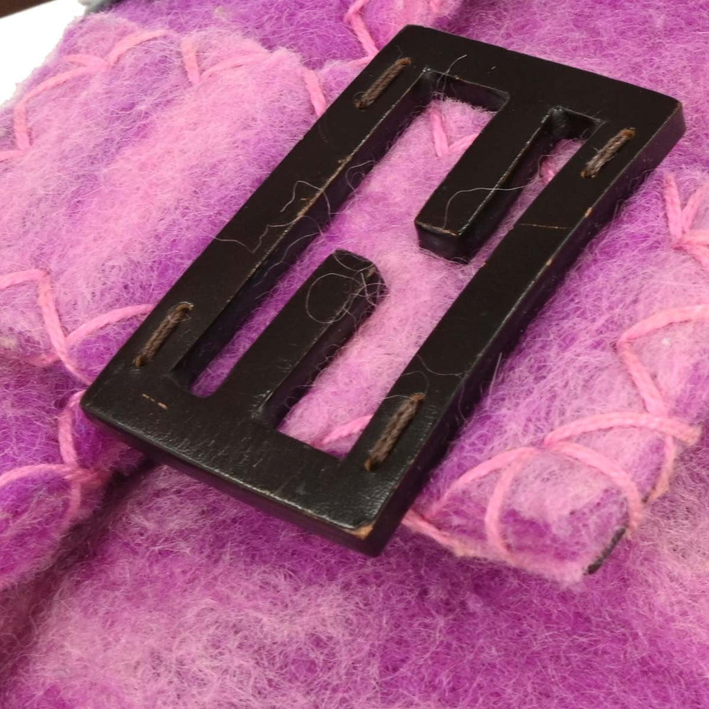 Fendi Baguette Bag Patent Purple Felt,Leather Handbag (Pre-Owned)