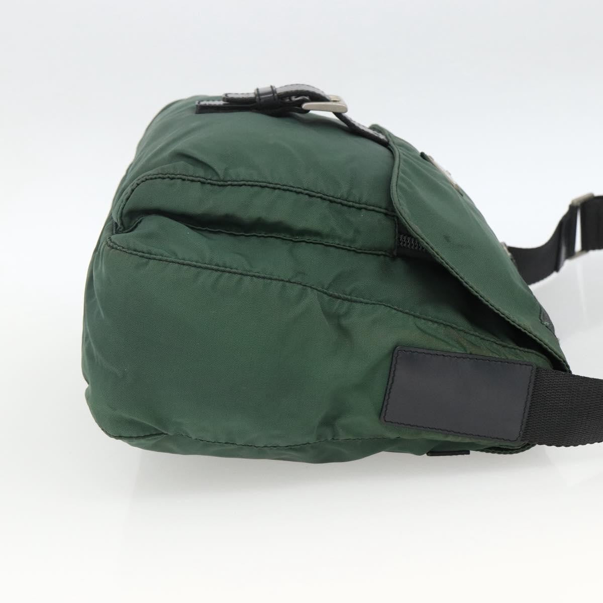 Prada Buckle Messenger Bag Tessuto Green Nylon Shoulder Bag Bag (Pre-Owned)