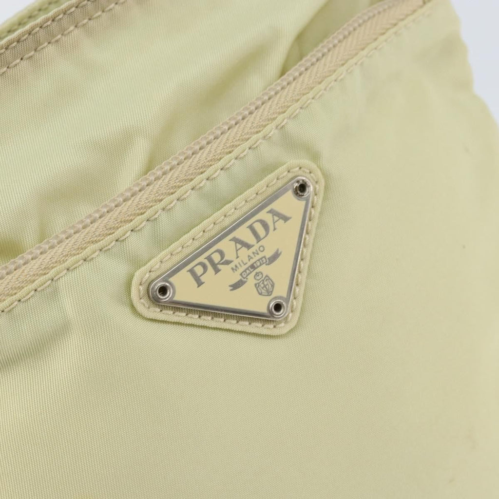 Prada Flat Messenger Bag Tessuto Ecru Nylon Shoulder Bag Bag (Pre-Owned)