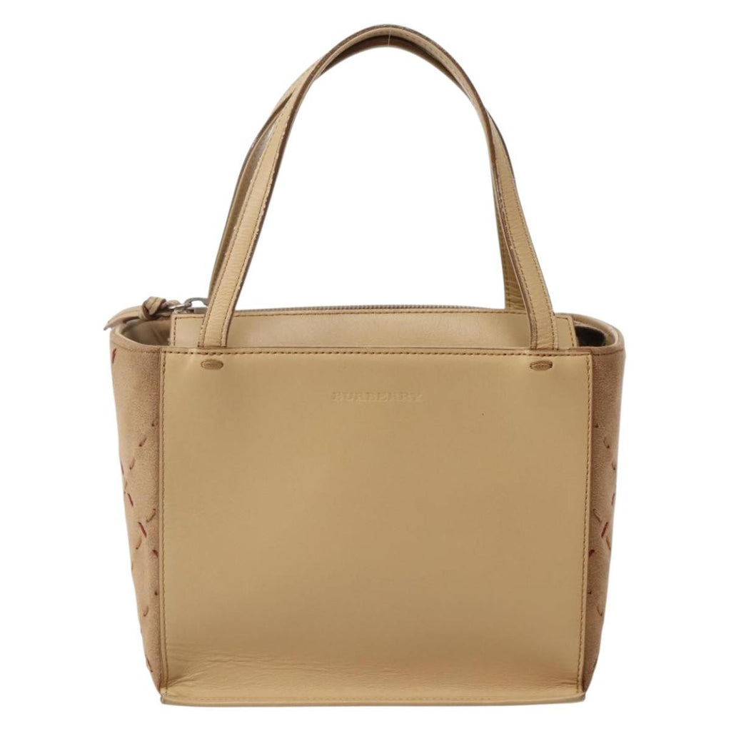 Burberry Vintage Handbag Leather Beige Leather Handbag (Pre-Owned)