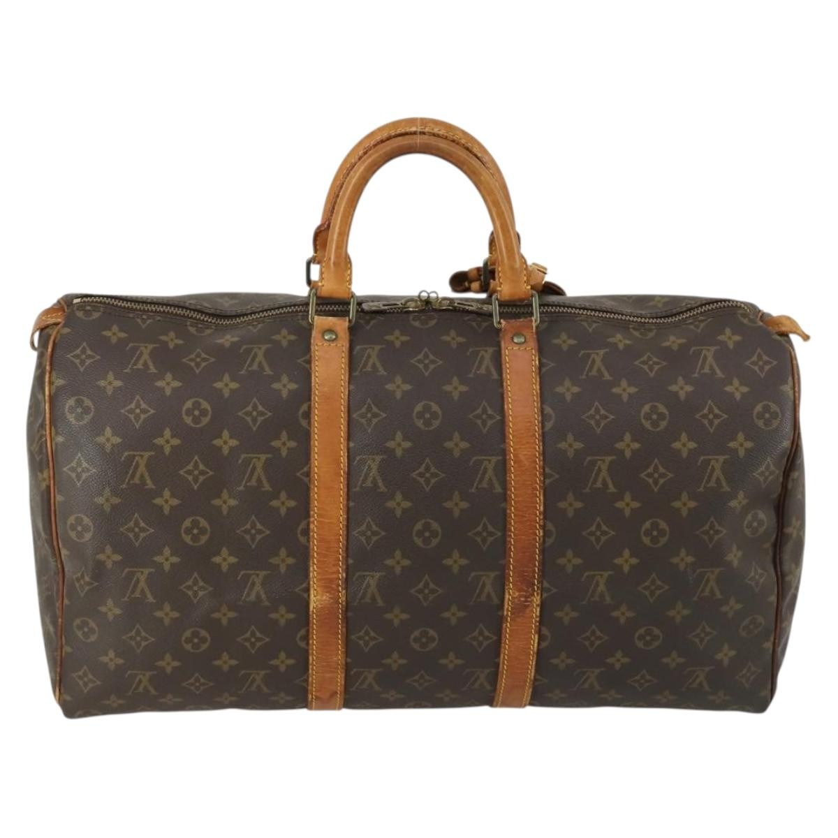 Louis Vuitton Keepall Bag Monogram Canvas Brown Canvas Travel Bag Bag (Pre-Owned)