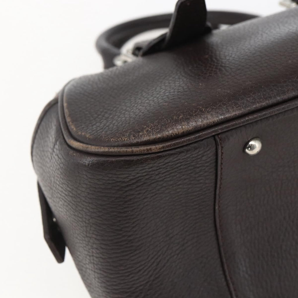 Burberry Vintage Handbag Leather Brown Leather Handbag (Pre-Owned)