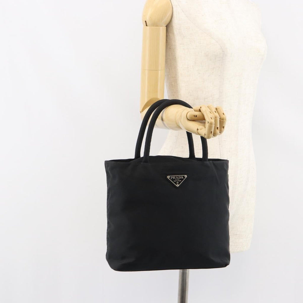 Prada Vintage Zip Tote Tessuto Black Nylon Tote Bag Bag (Pre-Owned)