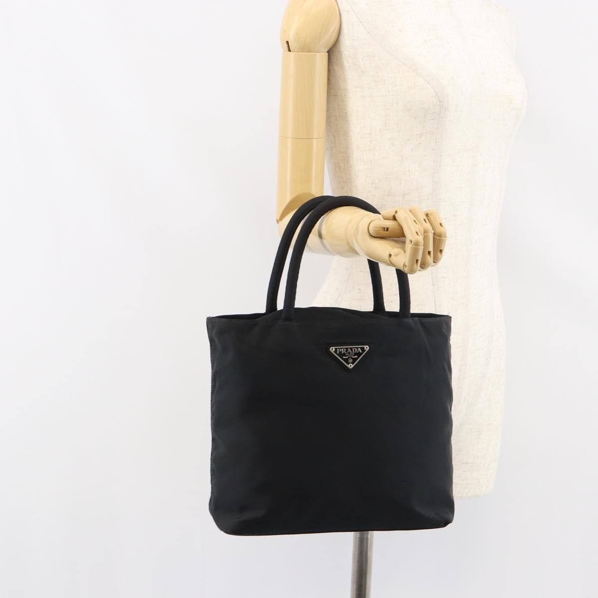 Prada Vintage Zip Tote Tessuto Black Nylon Tote Bag Bag (Pre-Owned)