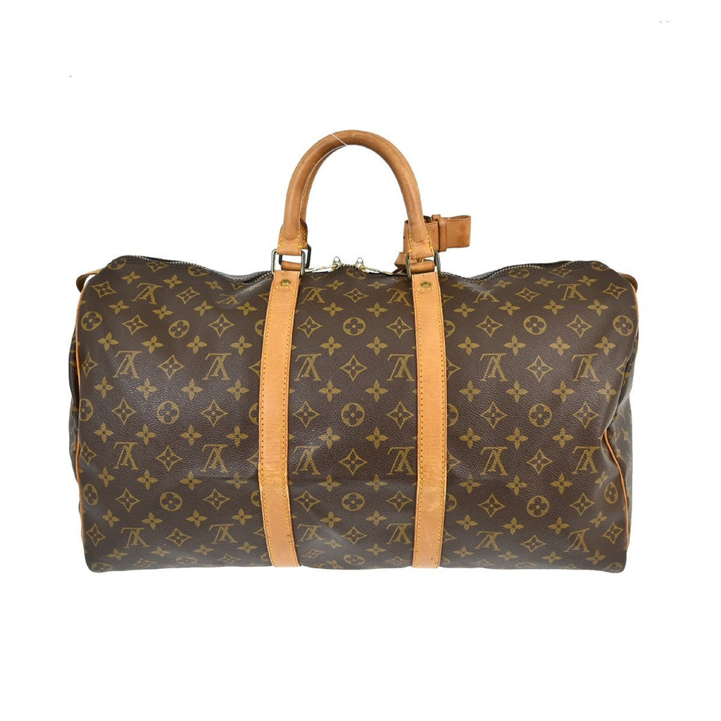 Louis Vuitton Keepall Bag Monogram Canvas Brown Canvas Travel Bag Bag (Pre-Owned)