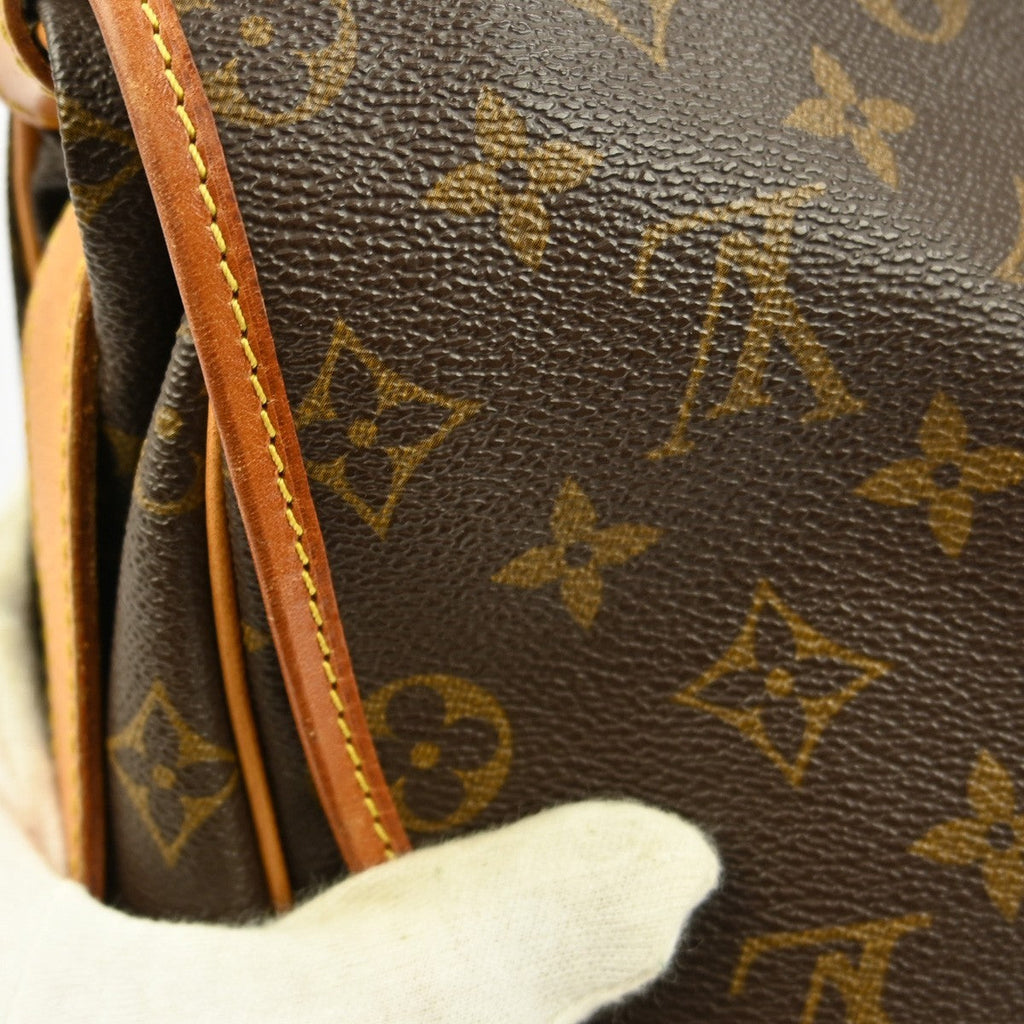 Louis Vuitton Saumur Handbag Monogram Canvas Brown Canvas Shoulder Bag Bag (Pre-Owned)