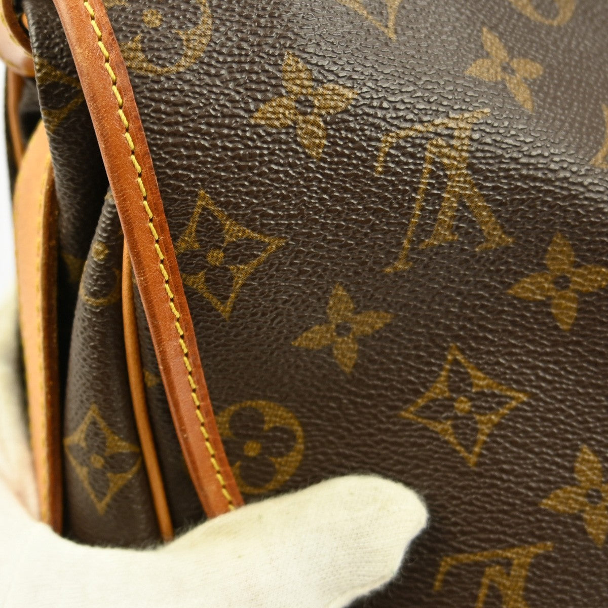 Louis Vuitton Saumur Handbag Monogram Canvas Brown Canvas Shoulder Bag Bag (Pre-Owned)
