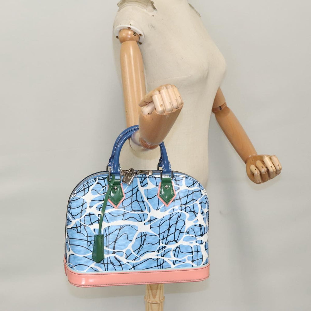 Louis Vuitton Alma Handbag Limited Edition Print Epi Leather Blue Leather Handbag (Pre-Owned)