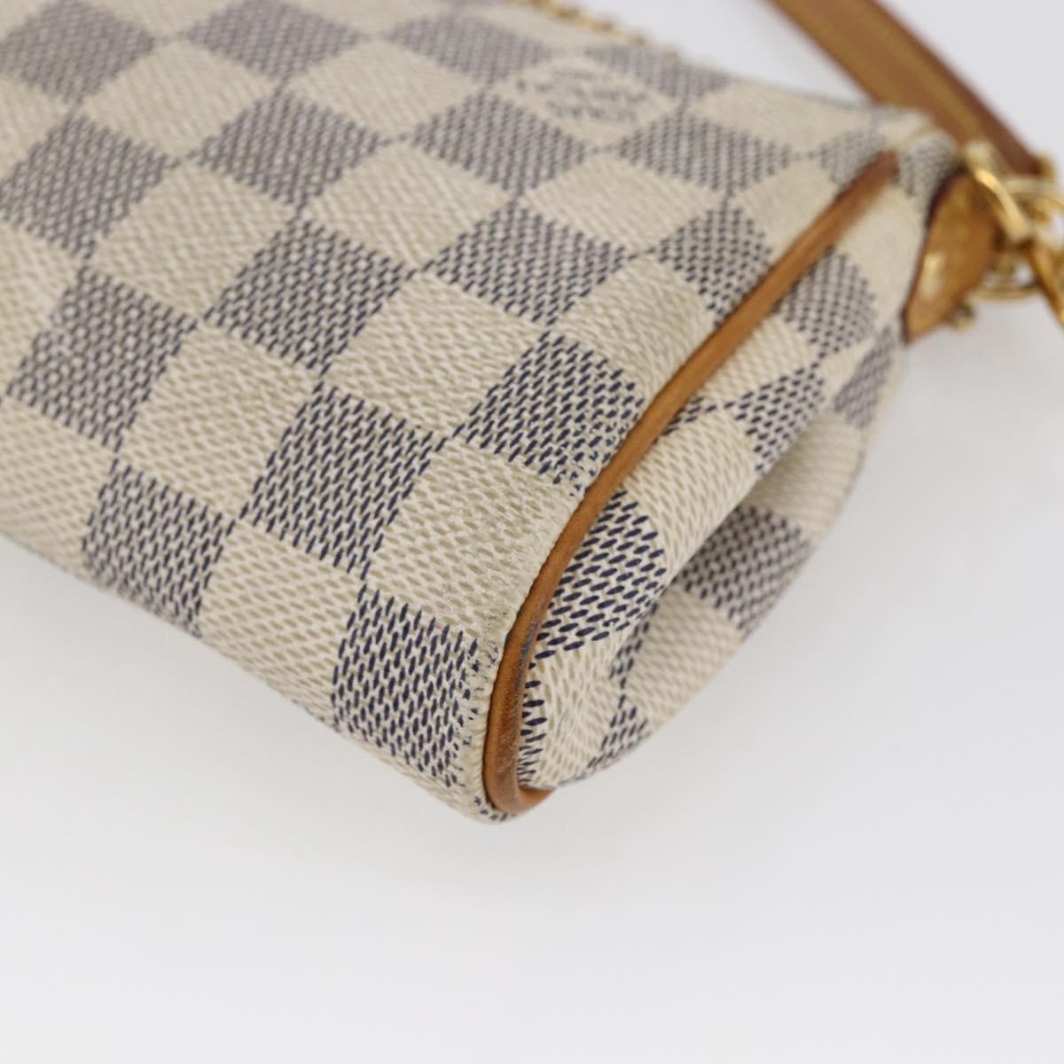 Louis Vuitton Eva Handbag Damier White Canvas Bag (Pre-Owned)