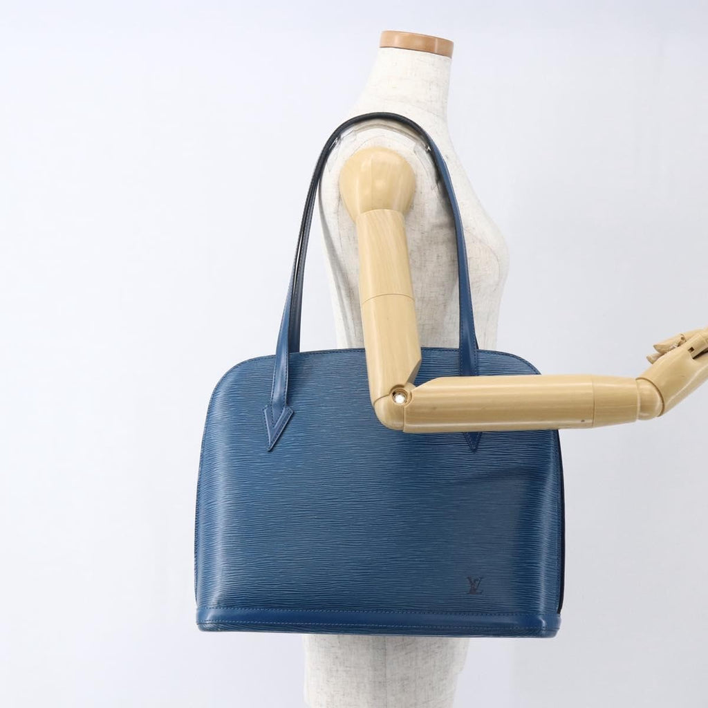 Louis Vuitton Lussac Handbag Epi Leather Blue Leather Shoulder Bag Bag (Pre-Owned)