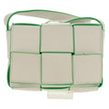 Bottega Veneta Cassette Crossbody Bag Maxi Intrecciato Leather White Leather Shoulder Bag Bag (Pre-Owned)