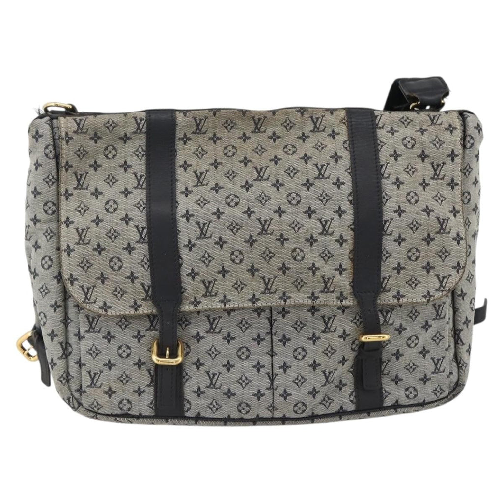 Louis Vuitton Sac Maman Handbag Mini Lin Blue Canvas Shoulder Bag Bag (Pre-Owned)