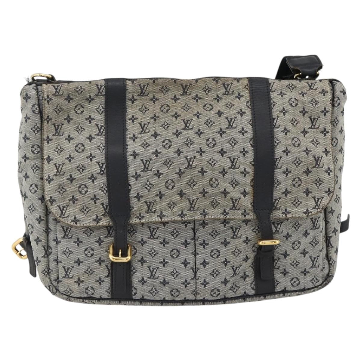 Louis Vuitton Sac Maman Handbag Mini Lin Blue Canvas Shoulder Bag Bag (Pre-Owned)