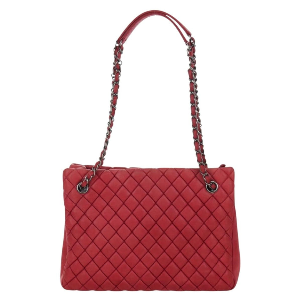 Chanel New Bubble Tote Quilted Calfskin Red Leather Tote Bag Bag (Pre-Owned)