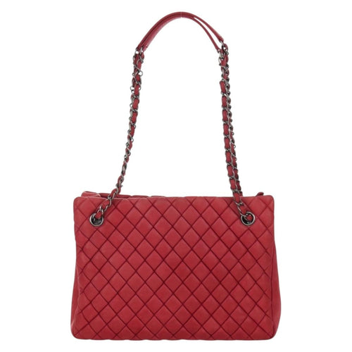 Chanel New Bubble Tote Quilted Calfskin Red Leather Tote Bag Bag (Pre-Owned)