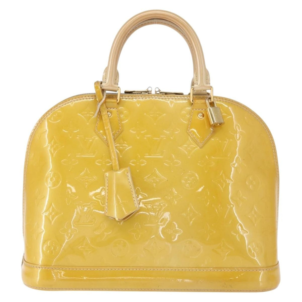 Louis Vuitton Alma Handbag Patent Leather Yellow Patent_Leather Handbag (Pre-Owned)