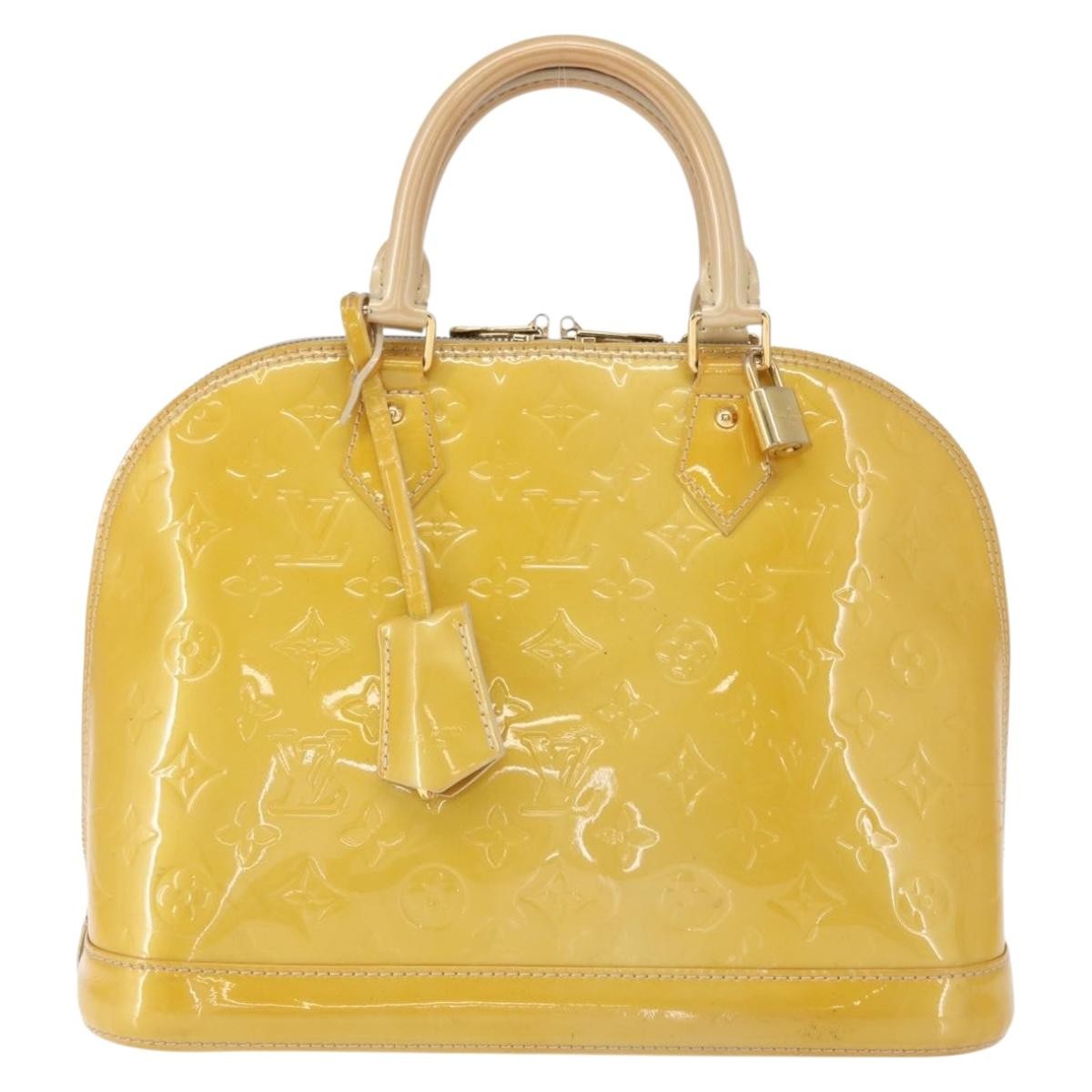 Louis Vuitton Alma Handbag Patent Leather Yellow Patent_Leather Handbag (Pre-Owned)