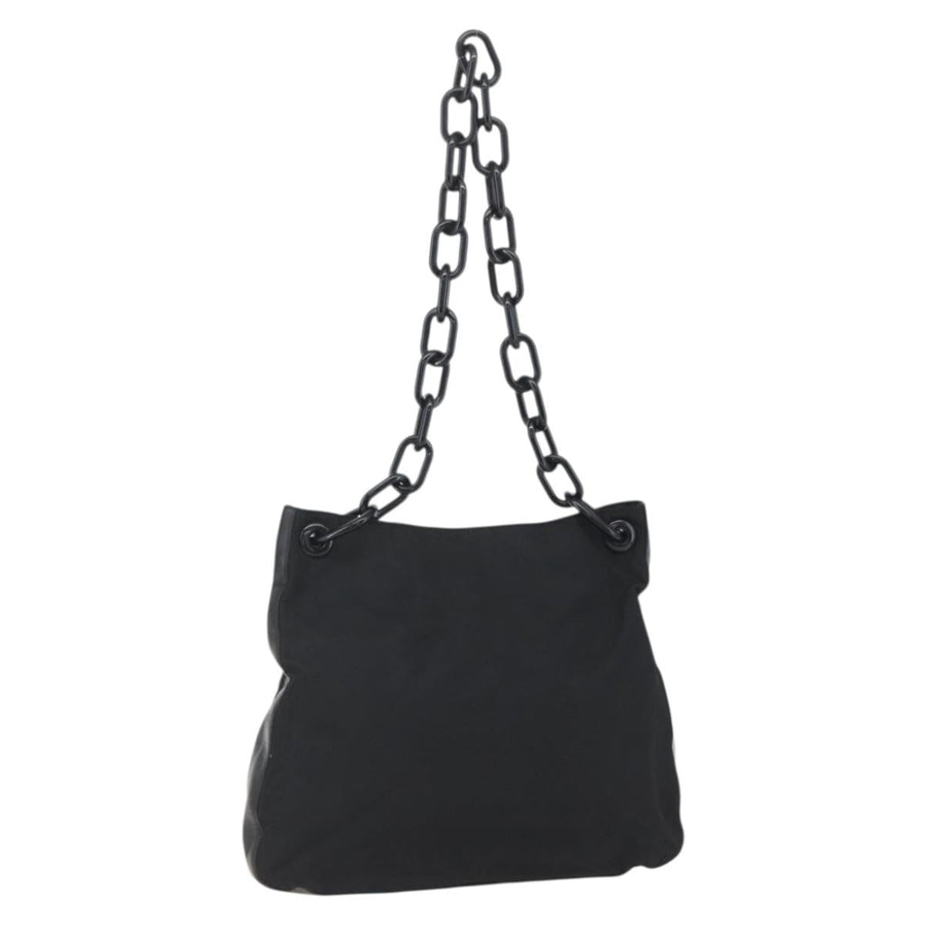 Prada Chain Shoulder Bag Tessuto Black Nylon Shoulder Bag Bag (Pre-Owned)