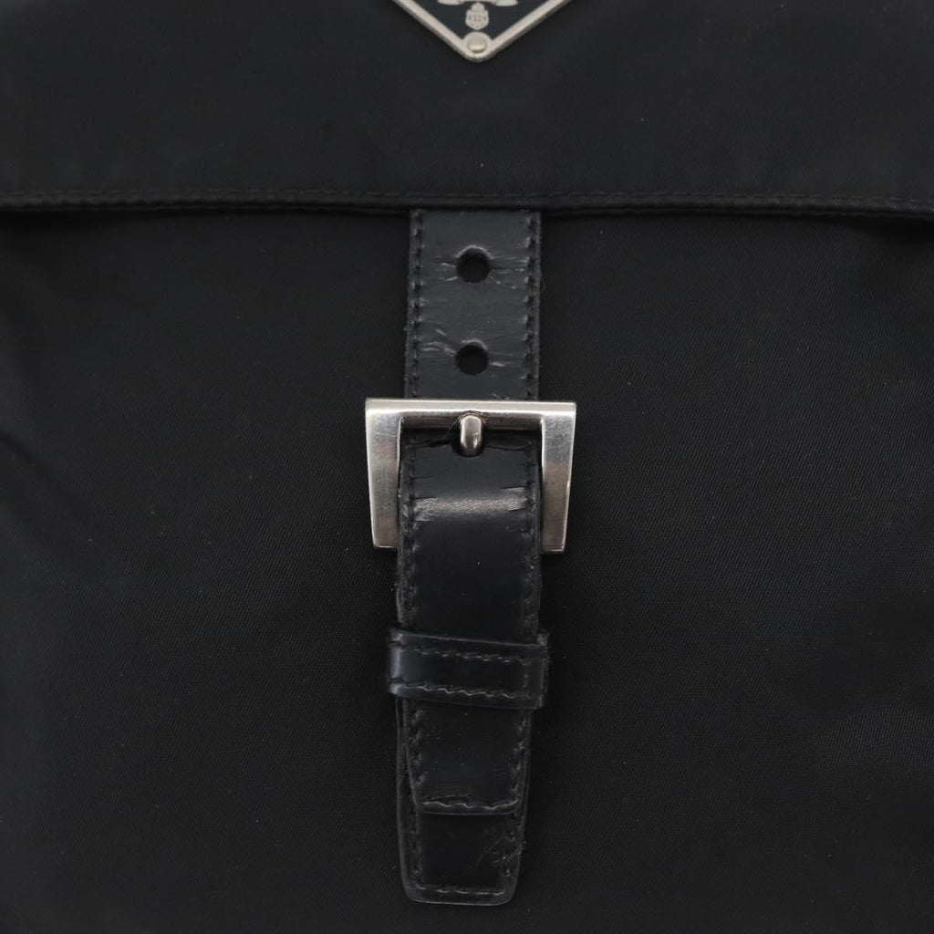Prada Buckle Messenger Bag Tessuto Black Nylon Shoulder Bag Bag (Pre-Owned)