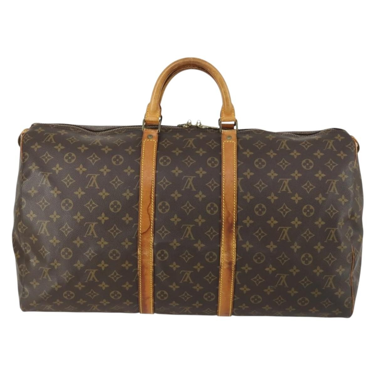 Louis Vuitton Keepall Bag Monogram Canvas Brown Canvas Travel Bag Bag (Pre-Owned)
