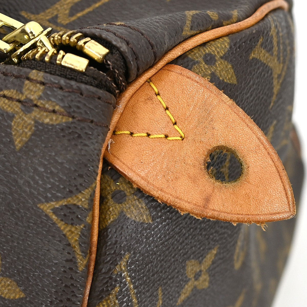Louis Vuitton Speedy Handbag Monogram Canvas Brown Canvas,Leather Handbag (Pre-Owned)