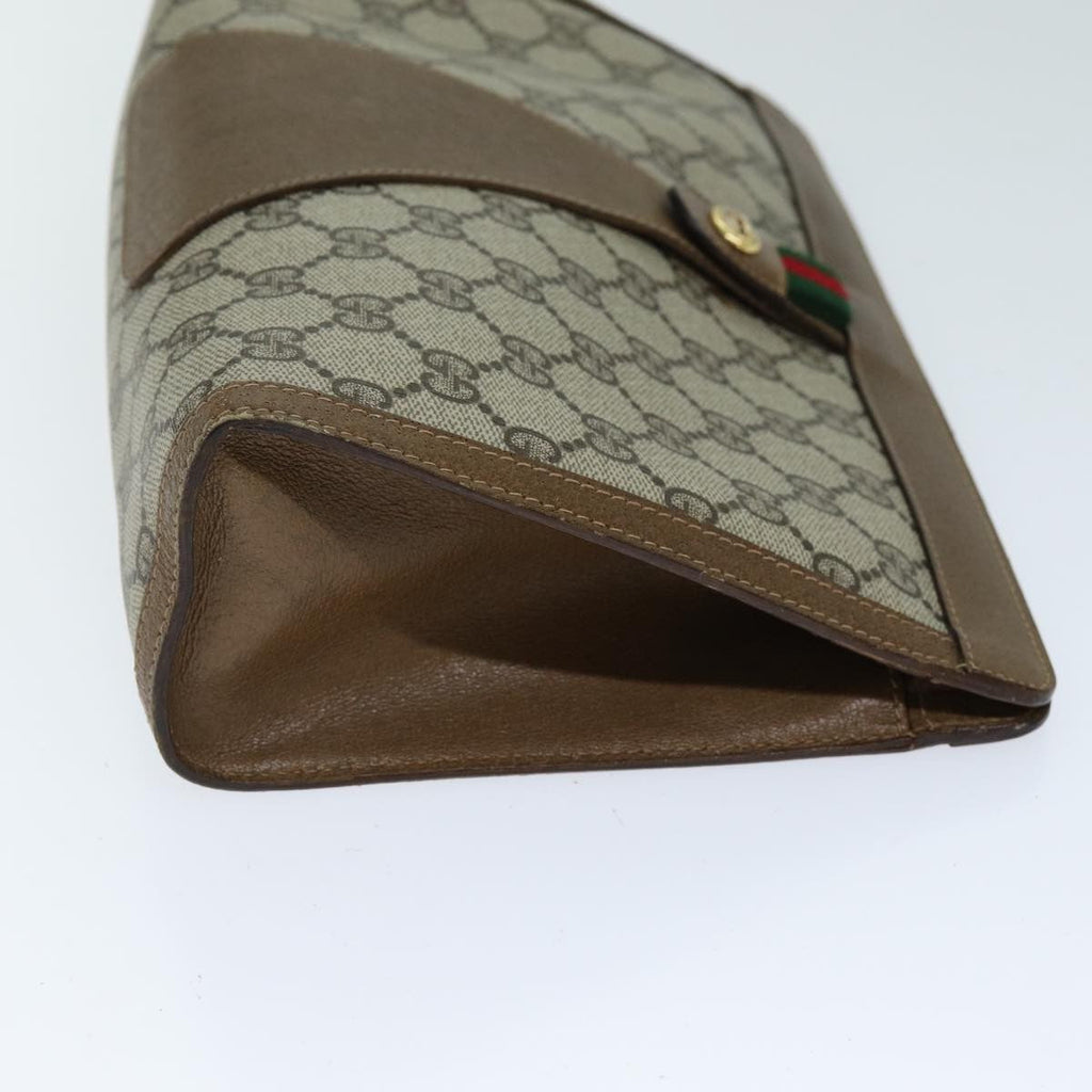 Gucci Sherry Line Pouch Canvas Beige Canvas Clutche & Pouche Bag (Pre-Owned)