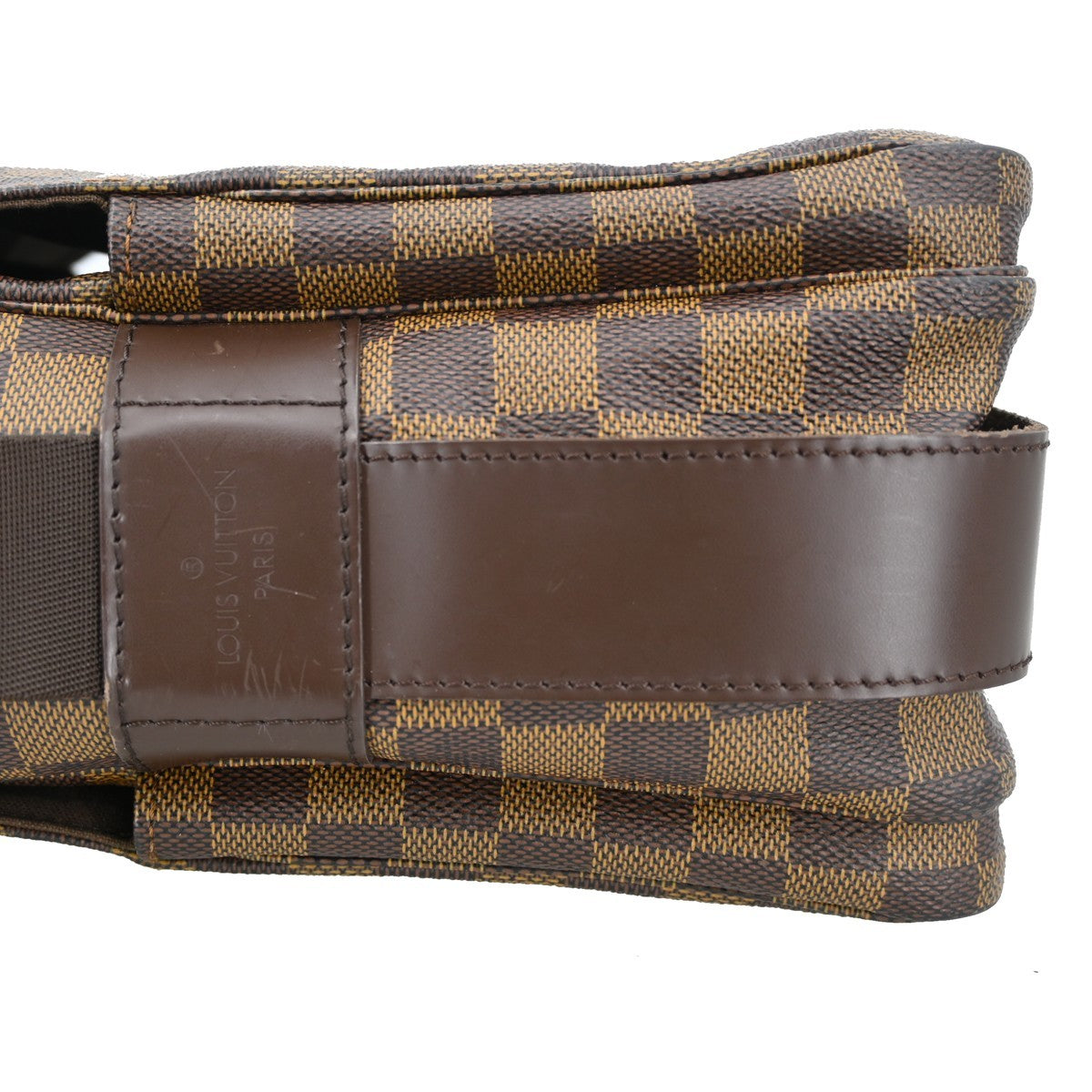 Louis Vuitton Naviglio Handbag Damier Brown Canvas Shoulder Bag Bag (Pre-Owned)