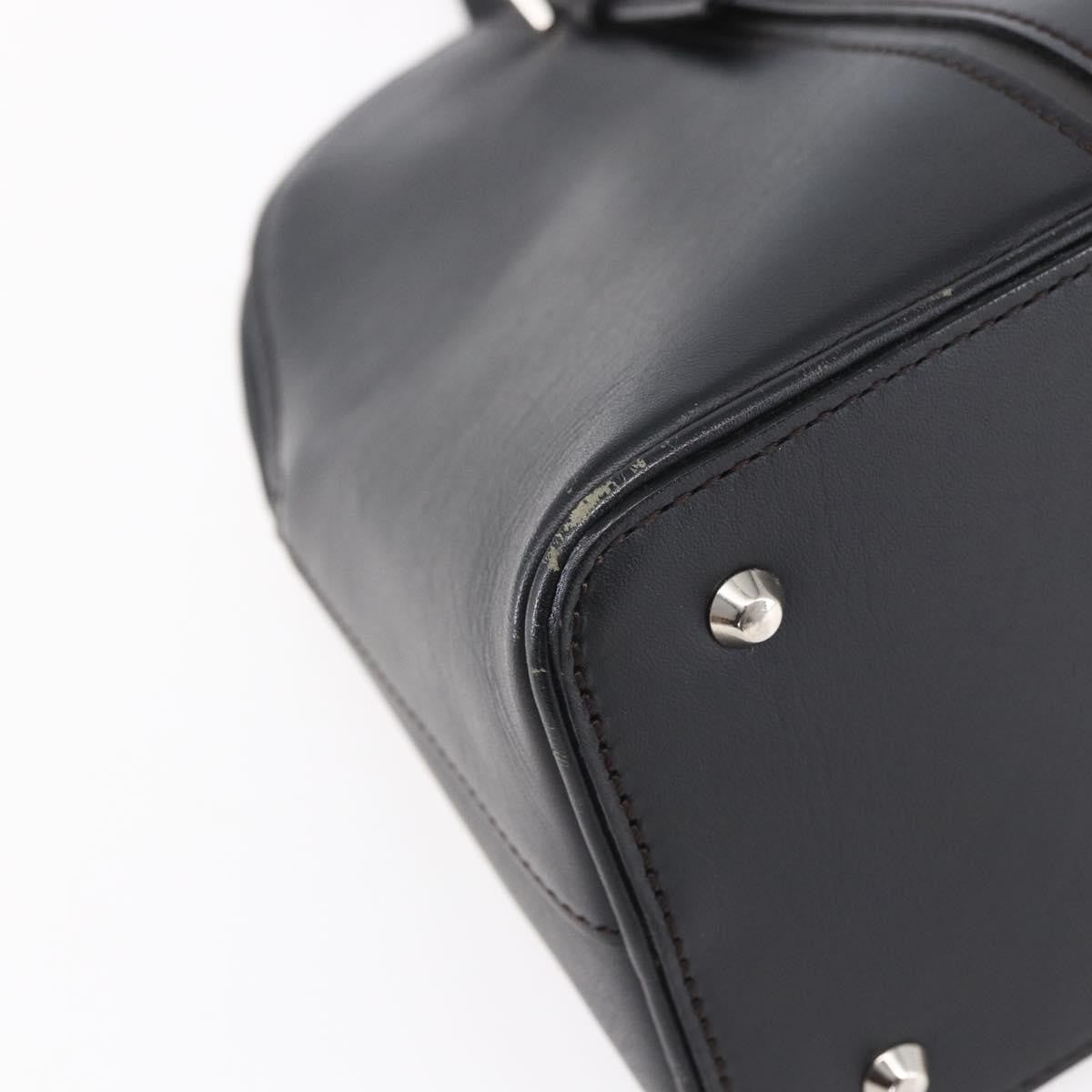 Burberry Vintage Handbag Leather Black Leather Handbag (Pre-Owned)