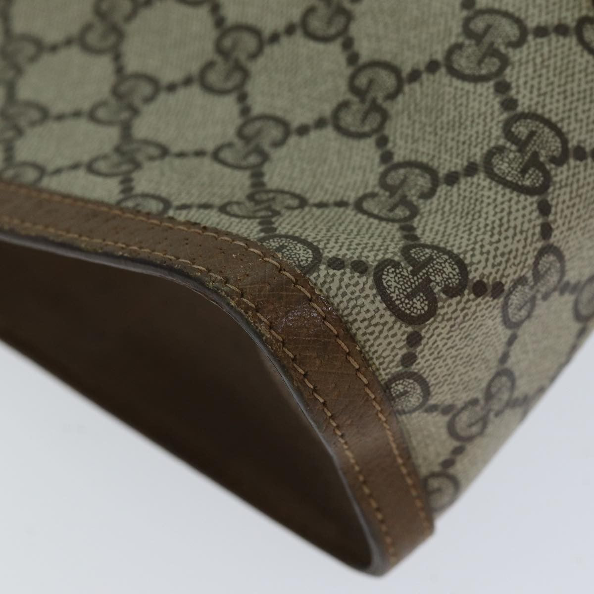 Gucci Sherry Line Pouch Canvas Beige Canvas Clutche & Pouche Bag (Pre-Owned)