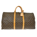 Louis Vuitton Keepall Bag Monogram Canvas Brown Canvas Travel Bag Bag (Pre-Owned)