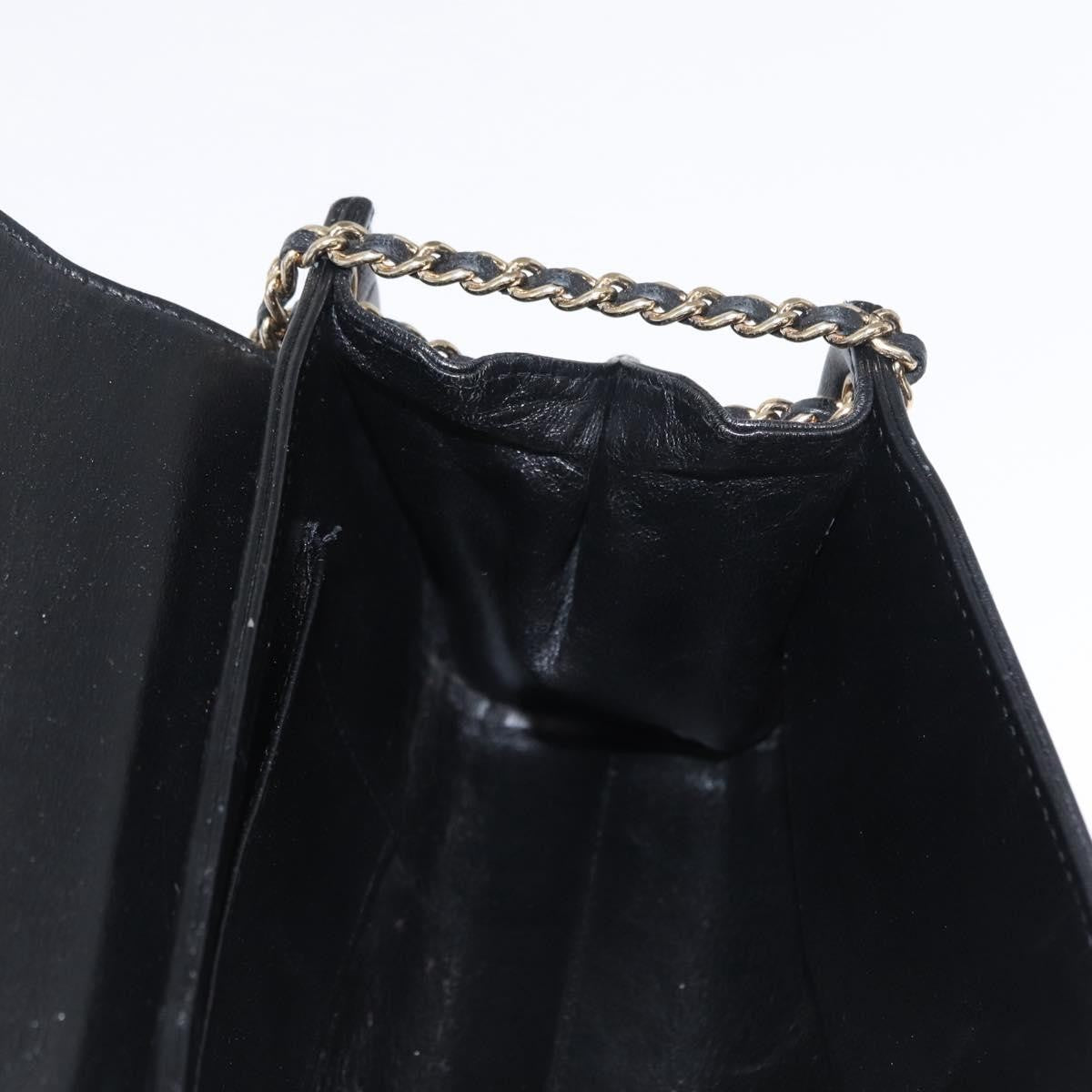Chanel Chocolate Bar Accordion Reissue Flap Bag Quilted Lambskin Black Leather Shoulder Bag Bag (Pre-Owned)
