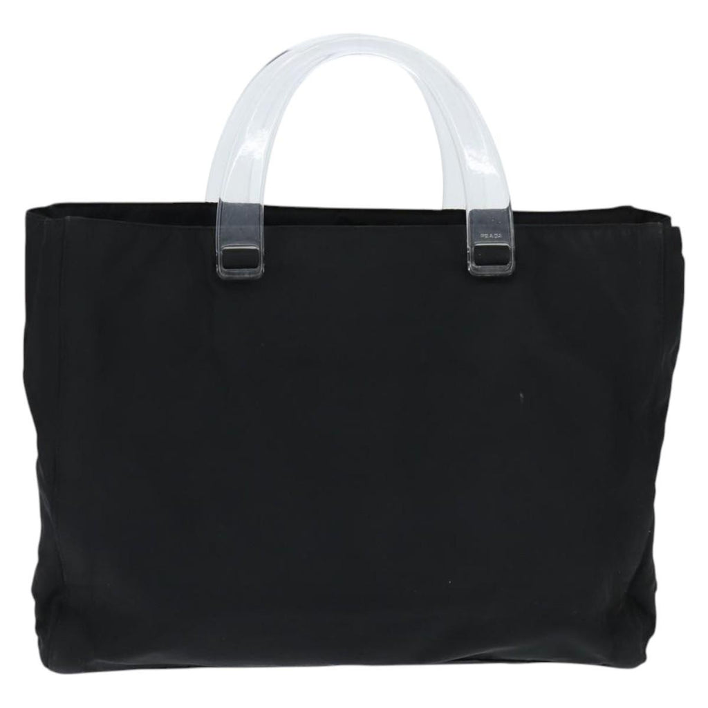 Prada Resin Handle Tote Tessuto Black Nylon Tote Bag Bag (Pre-Owned)