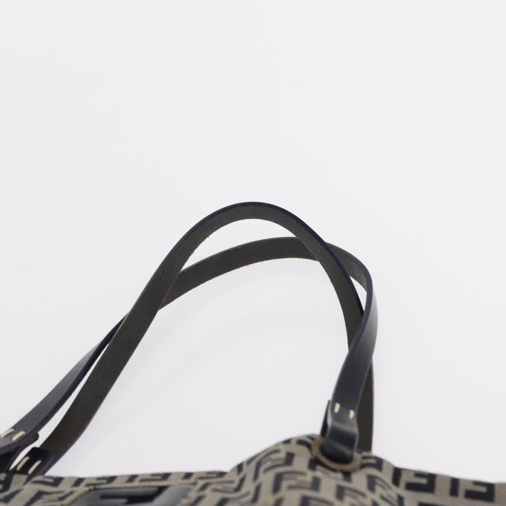 Fendi Shopping Tote Zucchino Canvas Navy Canvas Tote Bag Bag (Pre-Owned)