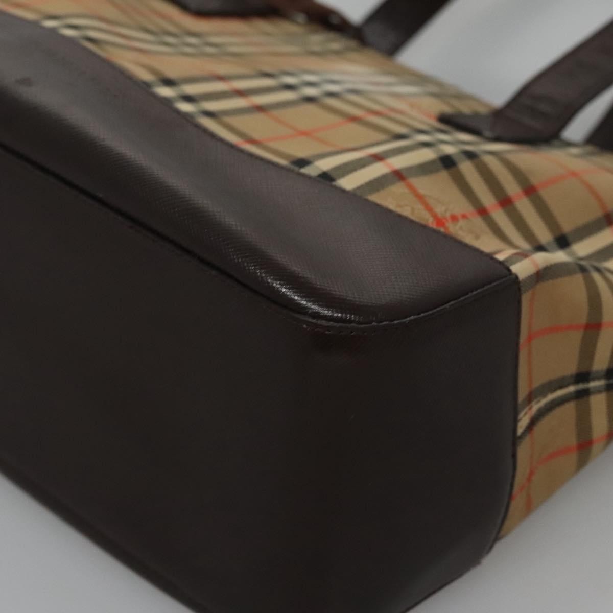 Burberry Nova Check Handbag Nova Check Canvas And Leather Beige Canvas Handbag (Pre-Owned)