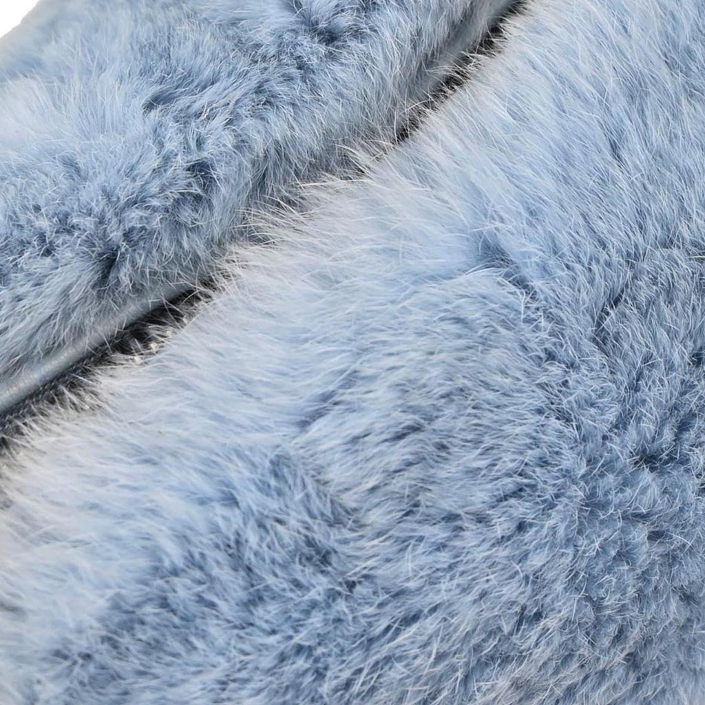 Chanel Chain Hobo Lapin Fur Blue Fur Handbag (Pre-Owned)