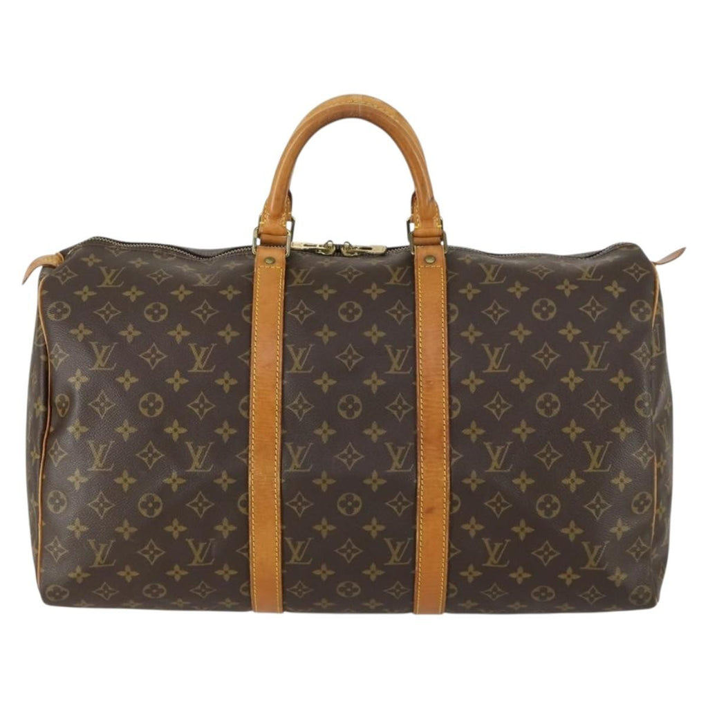 Louis Vuitton Keepall Bag Monogram Canvas Brown Canvas Travel Bag Bag (Pre-Owned)