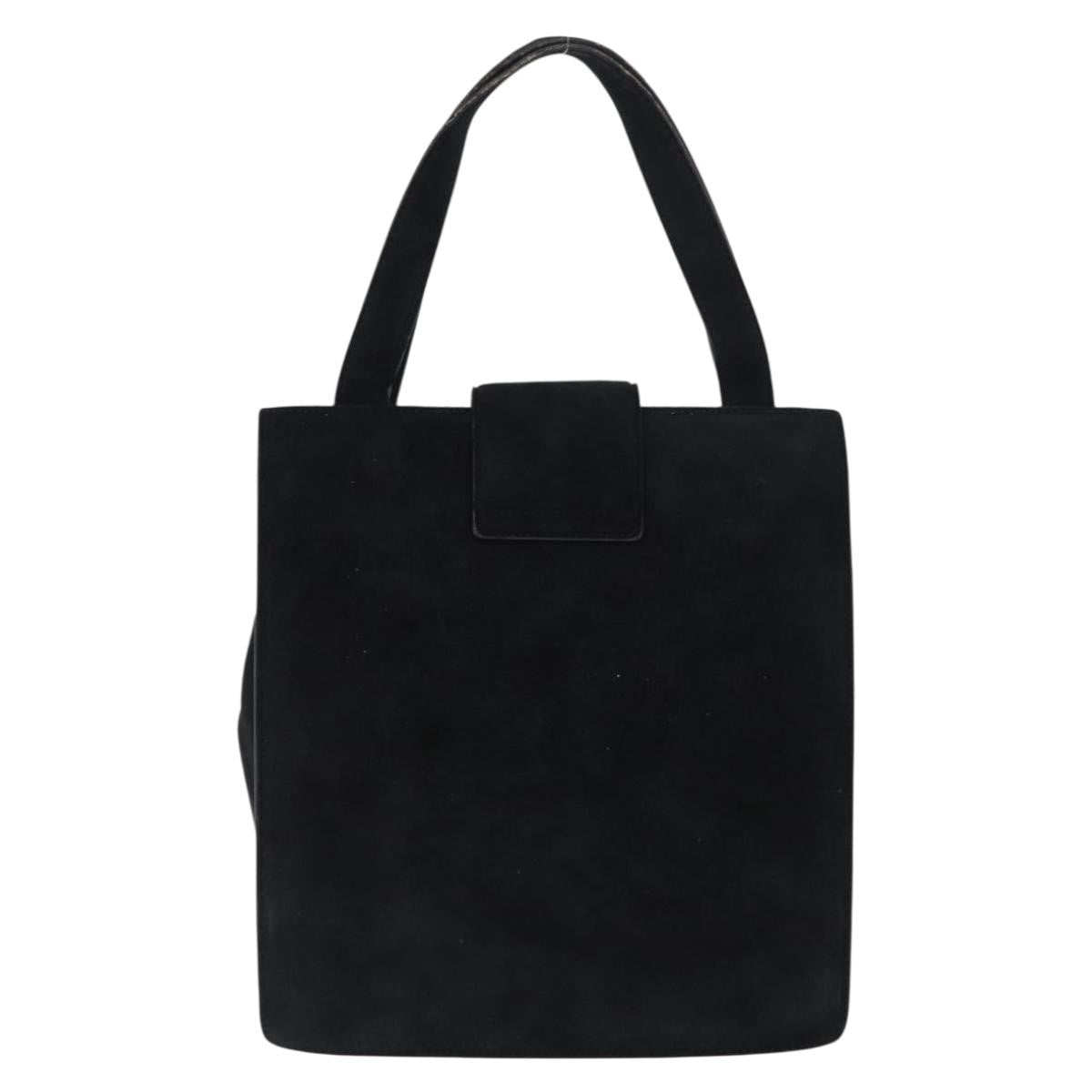 Prada Vintage Handbag Suede Black Suede Handbag (Pre-Owned)