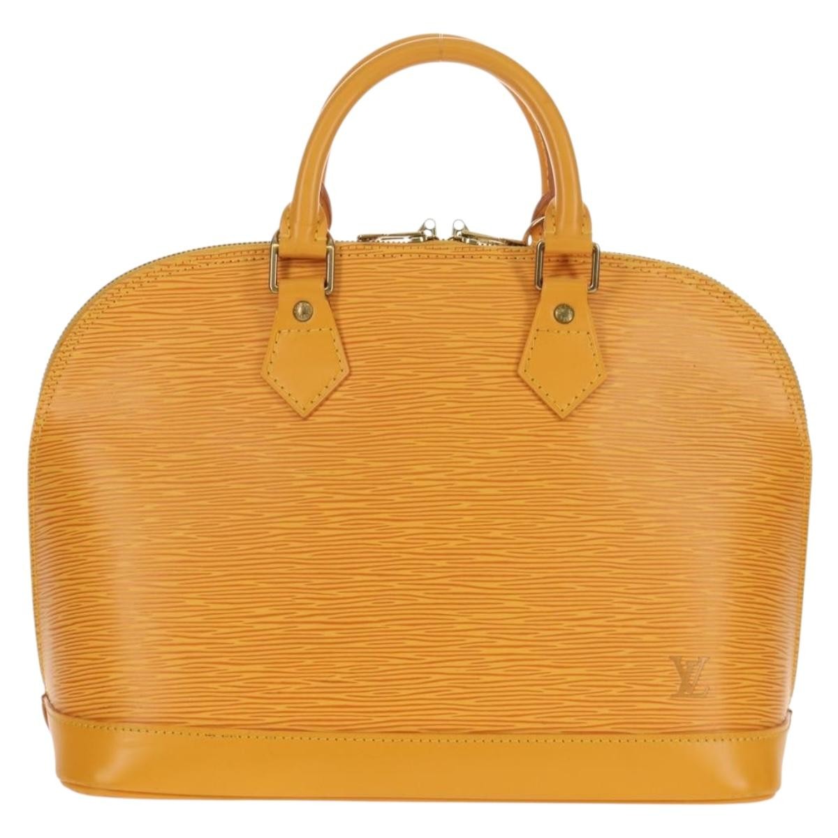 Louis Vuitton Alma Handbag Epi Leather Yellow Leather Handbag (Pre-Owned)