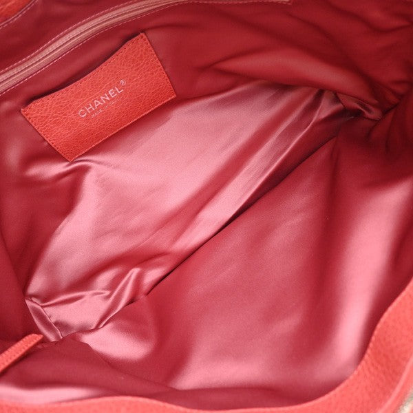 Chanel On The Road Tote Quilted Leather Pink Leather Tote Bag Bag (Pre-Owned)