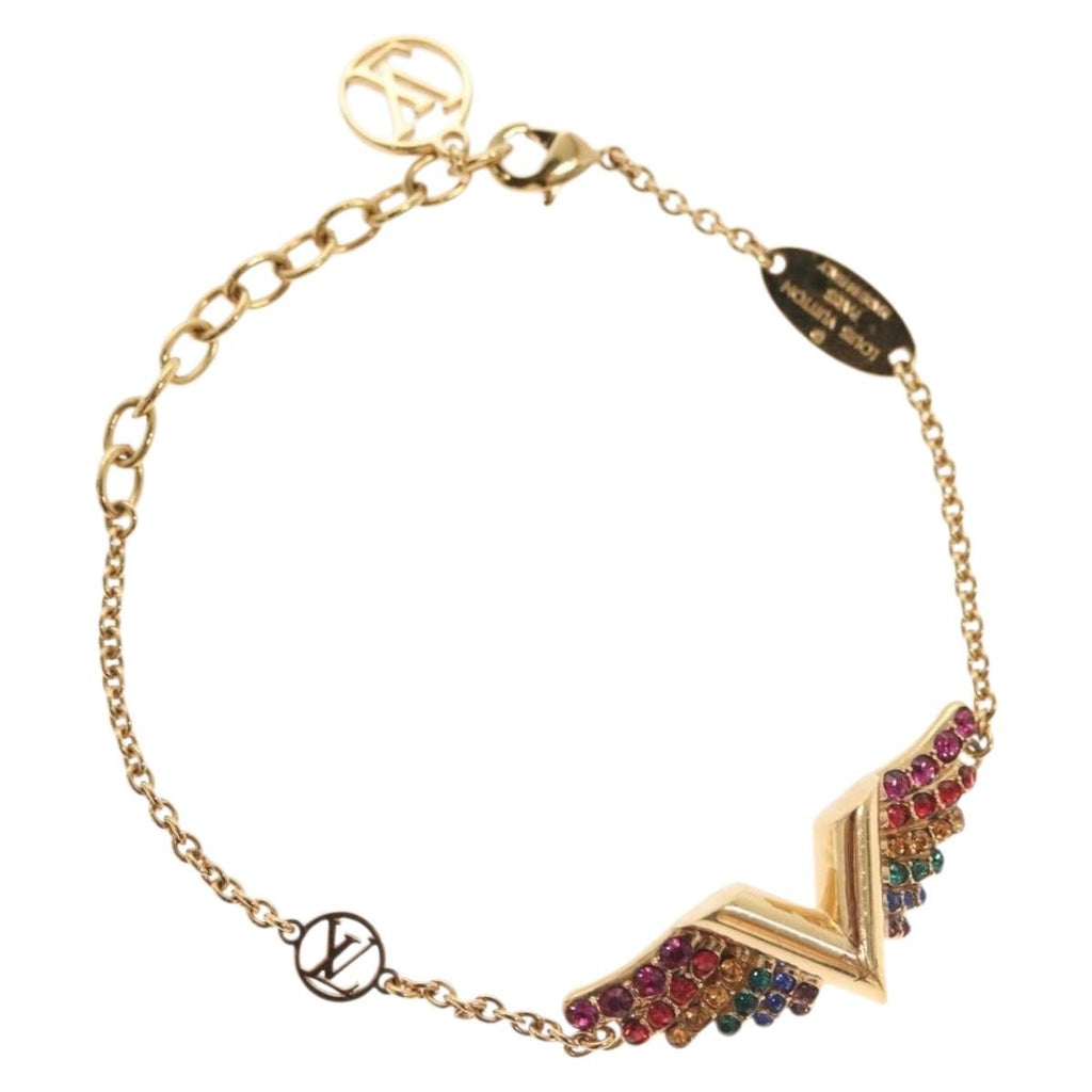 Louis Vuitton Essential V California Dreaming Bracelet Metal With Crystals Gold Metal Bracelet Jewelry (Pre-Owned)
