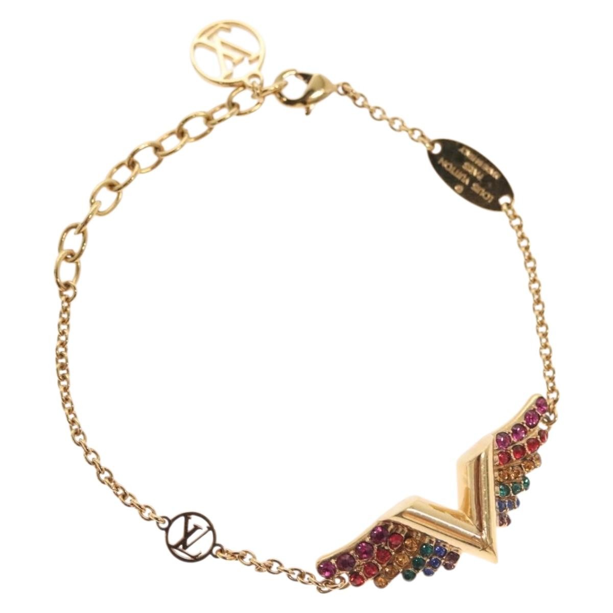 Louis Vuitton Essential V California Dreaming Bracelet Metal With Crystals Gold Metal Bracelet Jewelry (Pre-Owned)