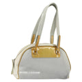 Prada Vintage Zip Handbag Tessuto Silver Nylon Handbag (Pre-Owned)