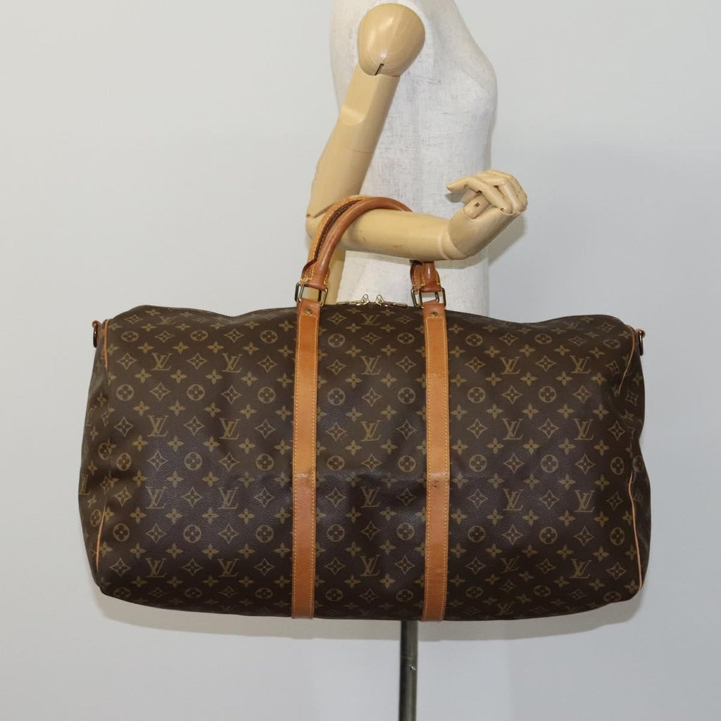 Louis Vuitton Keepall Bandouliere Bag Monogram Canvas Brown Canvas Travel Bag Bag (Pre-Owned)