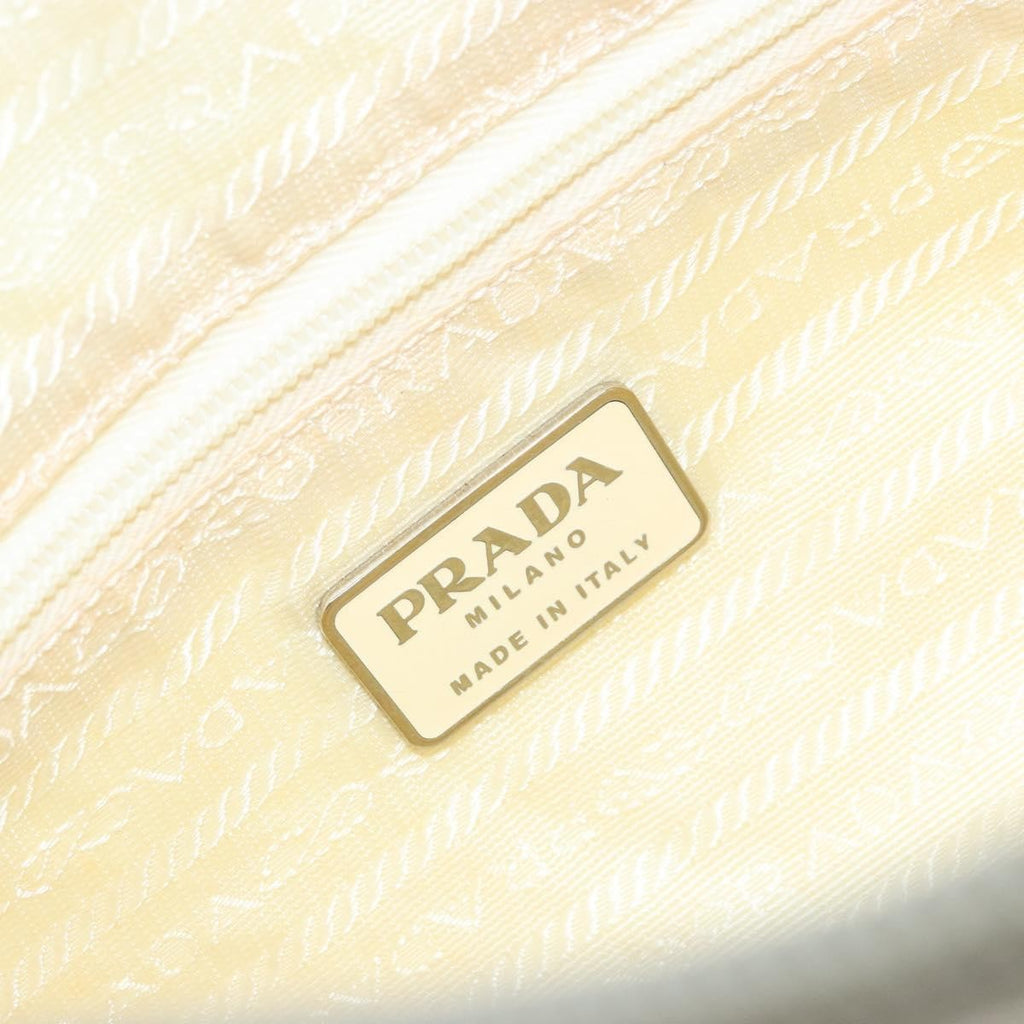 Prada Zip Waist Bag Tessuto White Nylon Shoulder Bag Bag (Pre-Owned)