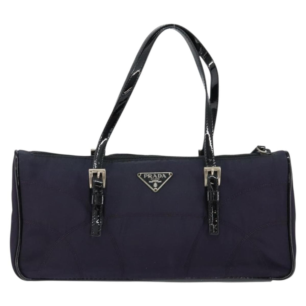 Prada Baguette Shoulder Bag Quilted Tessuto With Leather Purple Nylon Shoulder Bag Bag (Pre-Owned)