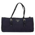 Prada Baguette Shoulder Bag Quilted Tessuto With Leather Purple Nylon Shoulder Bag Bag (Pre-Owned)
