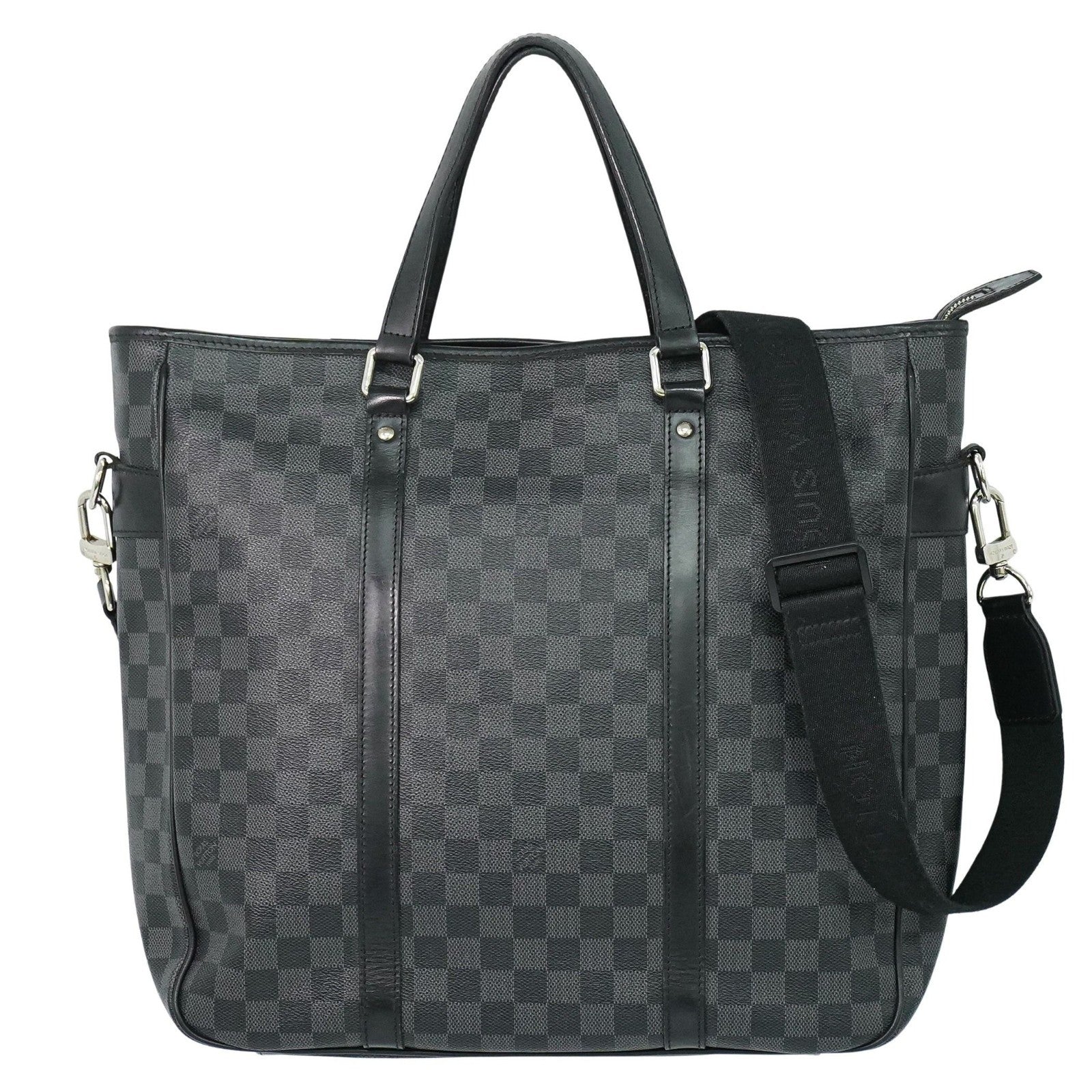 Louis Vuitton Tadao Handbag Damier Graphite Black Canvas Tote Bag Bag (Pre-Owned)