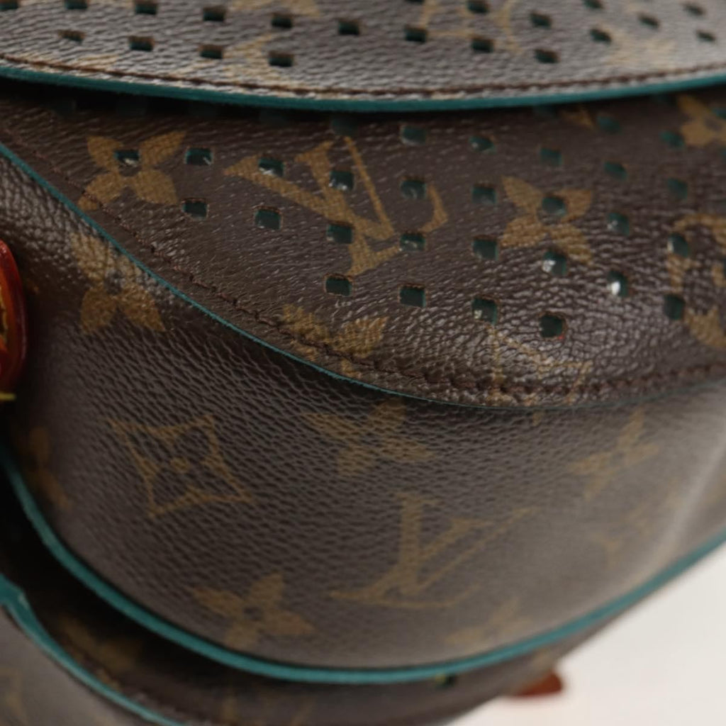 Louis Vuitton Flore Saumur Handbag Perforated Monogram Canvas Brown Canvas Shoulder Bag Bag (Pre-Owned)